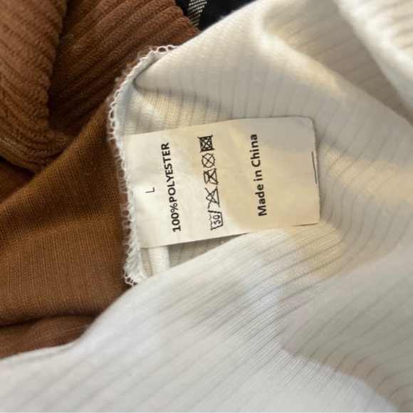 Colorblock Ribbed Button-Up Shacket - Brown, Cream & White - Picture 5 of 5